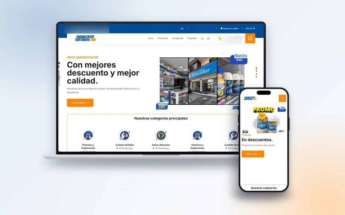 Sitio de Farmacenter Surtimedic Uno en escritorio y móvil