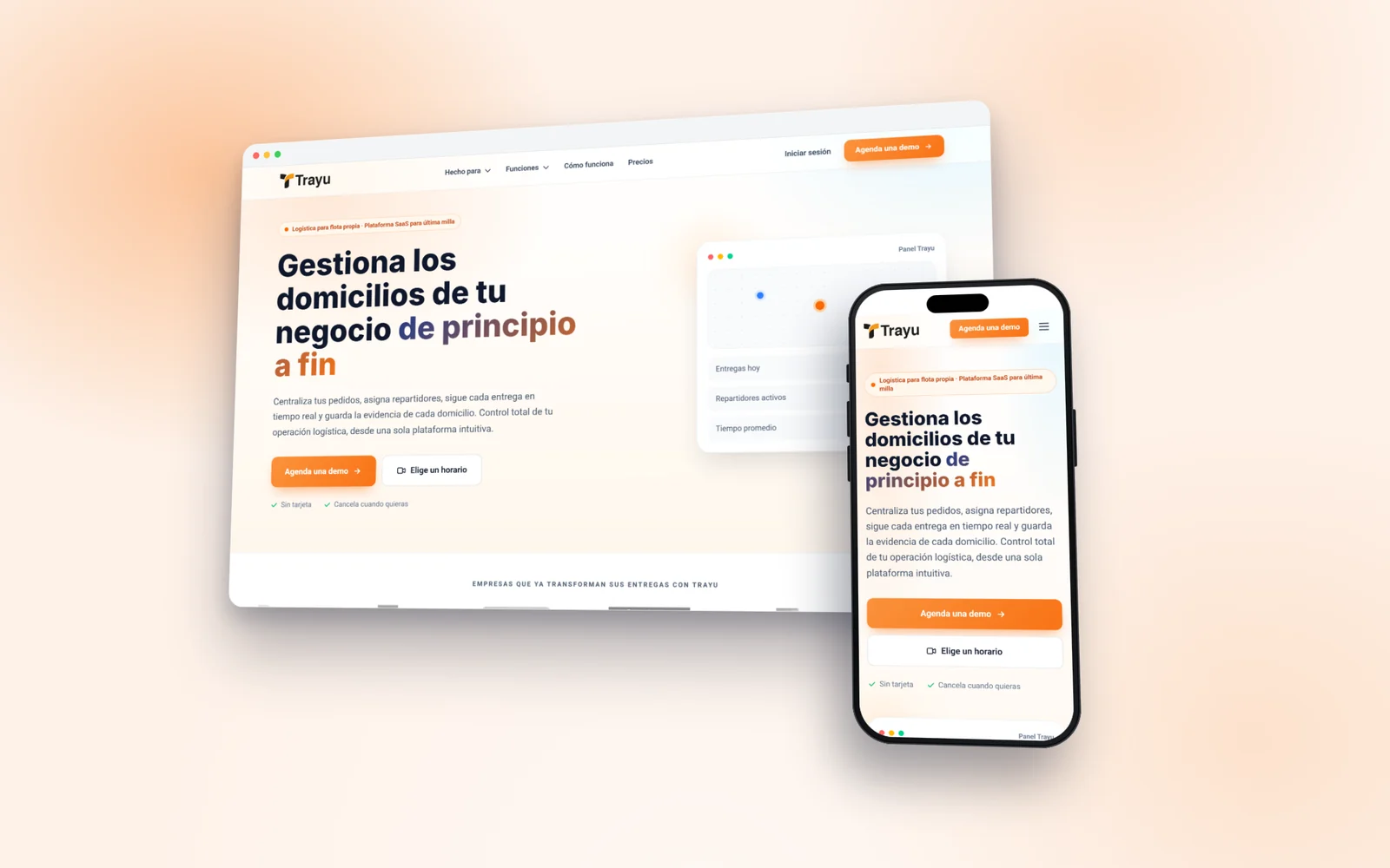 Trayu en escritorio y móvil